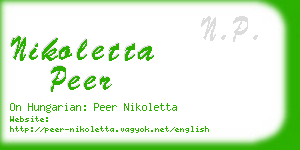 nikoletta peer business card